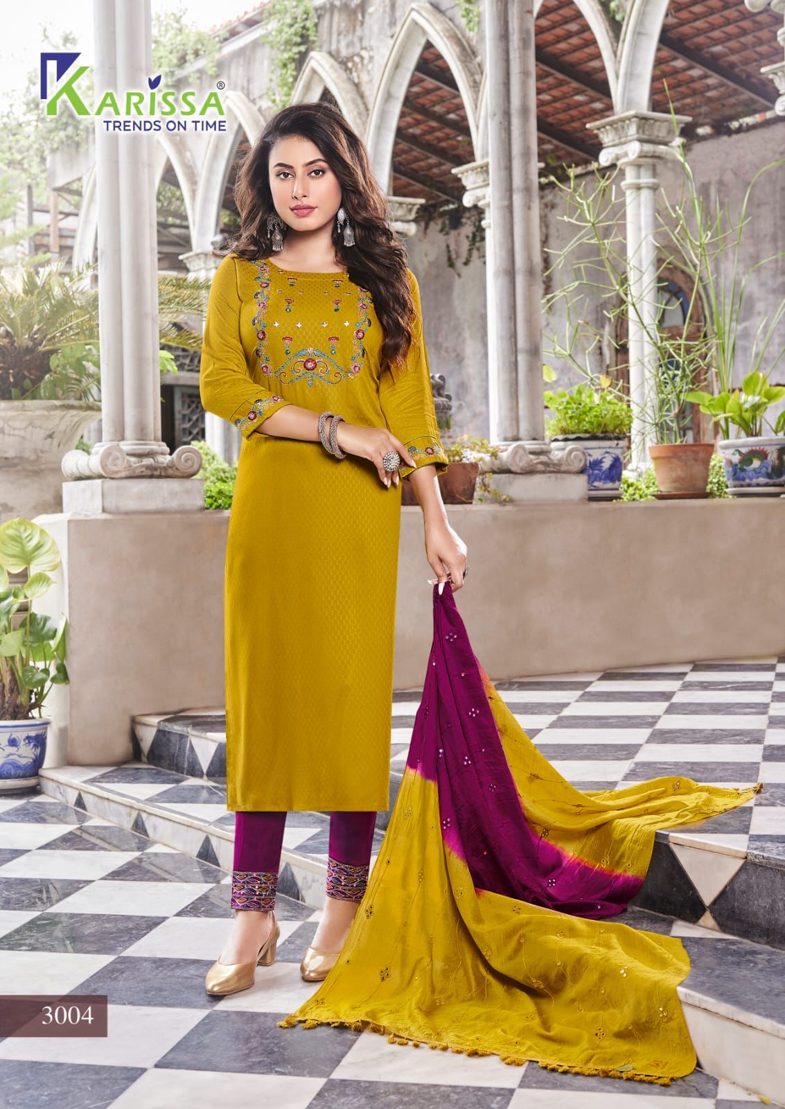 Karissa Bombay Beauty 3  Festive Wear Wholesale Kurti With Bottom Dupatta Collection
